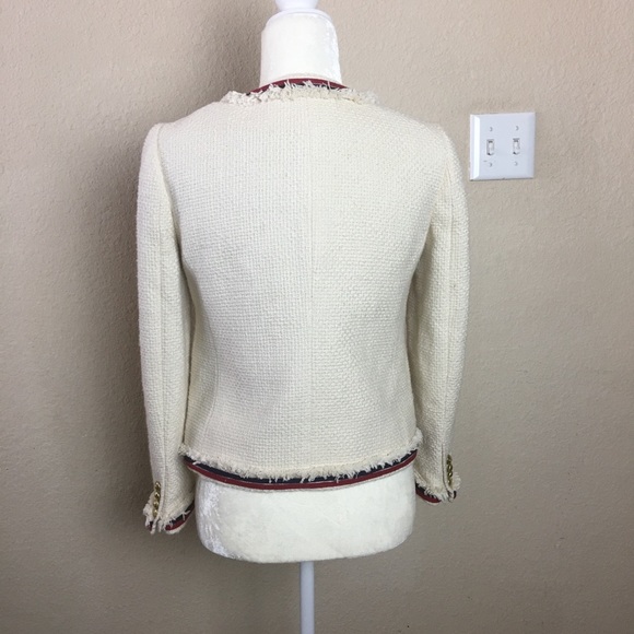 ❤️SOLD❤️J.Crew Fringe Tweed Ivory Blazer - Picture 5 of 8
